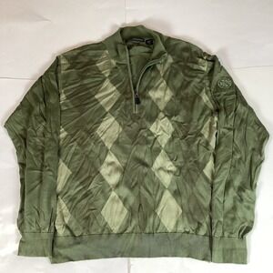 Greg Norman Mens Jacket Sweater Long Sleeve Size L Large Comfort Argyle Soft